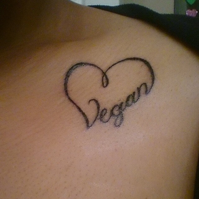 tatuaje de corazón vegano