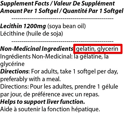 lecitina de soja ingredientes no veganos en pastillas