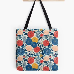 bolsa tote bag dalia dahlia flower pattern patron flores