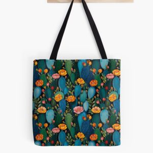 bolsa tote bag flor nopal prickly pear pattern patron flores