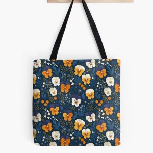 bolsa tote bag pensamiento pansy viola pattern patron flores