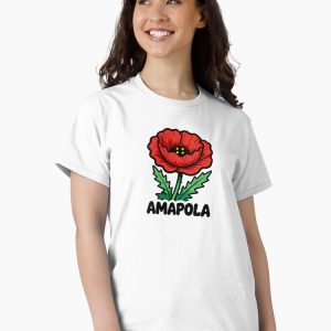 camiseta amapola red poppy cartoon retro 80s