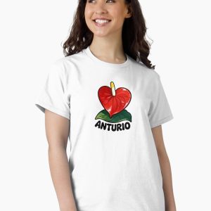 camiseta anturio anthurium flamingo cartoon retro 80s