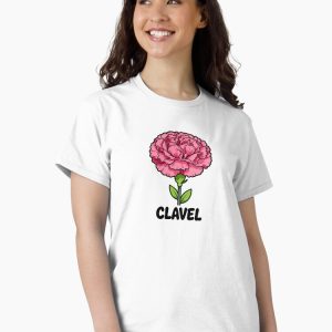 camiseta clavel carnation flower cartoon retro 80s