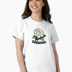 camiseta gardenia flower cartoon retro 80s