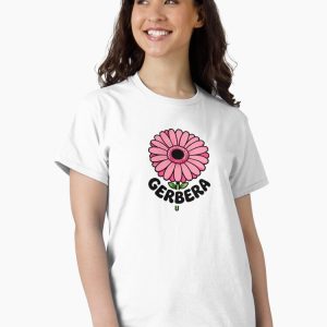 camiseta gerbera daisy flower cartoon retro 80s