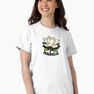 camiseta magnolia flower cartoon retro 80s