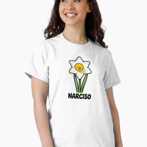 camiseta narciso daffodil flower cartoon retro 80s