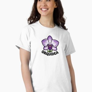camiseta orquidea orchid phalaenopsis cartoon retro 80s