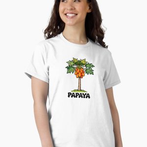 camiseta papaya fruit tree cartoon retro 80s