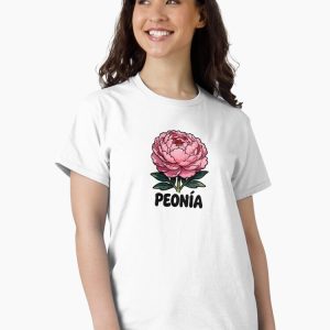camiseta peonia peony flower cartoon retro 80s