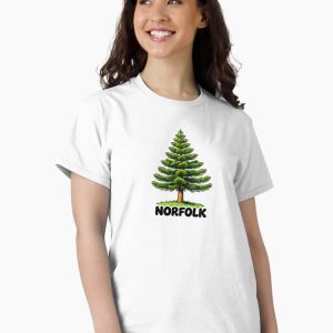 camiseta pino norfolk island pine cartoon retro 80s