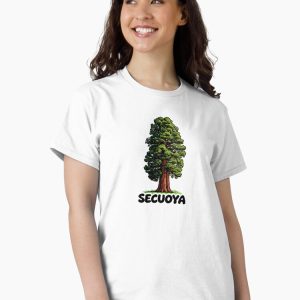 camiseta secoya gigante sequoia cartoon retro 80s