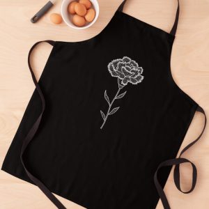 delantal apron clavel carnation flower dot art puntillismo jardineria