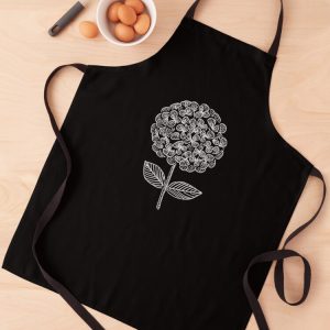 delantal apron hortensia hydrangea flower dot art puntillismo jardineria