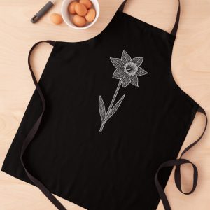 delantal apron narciso daffodil flower dot art puntillismo jardineria