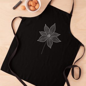 delantal apron nochebuena poinsettia flower dot art puntillismo jardineria