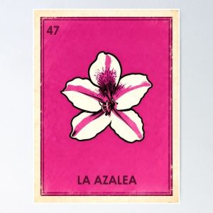 poster azalea pink flower loteria mexicana
