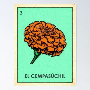 poster cempasuchil marigold day of dead loteria mexicana