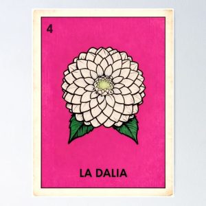 poster dalia dahlia flower mexico loteria mexicana