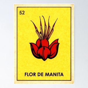 poster flor de manita mexican handflower loteria mexicana