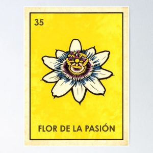 poster flor pasion passiflora loteria mexicana