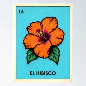 poster hibisco obelisco hibiscus loteria mexicana