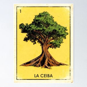 poster la ceiba yaxche mayan sacred tree loteria mexicana