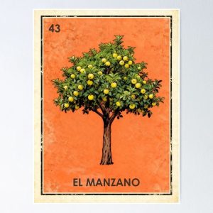 poster manzano apple tree loteria mexicana