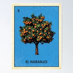 poster naranjo orange tree loteria mexicana