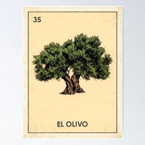poster olivo olive tree loteria mexicana