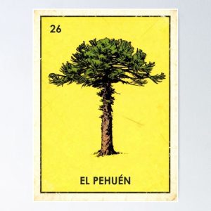 poster pehuen araucaria monkey puzzle loteria mexicana