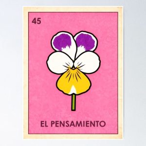 poster pensamiento pansy viola loteria mexicana