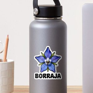 sticker pegatina borraja borage starflower cartoon retro 80s