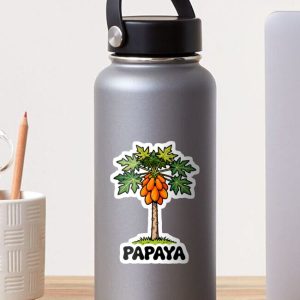 sticker pegatina papaya fruit tree cartoon retro 80s