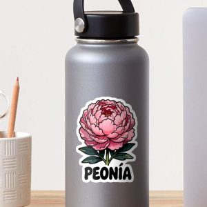 sticker pegatina peonia peony flower cartoon retro 80s