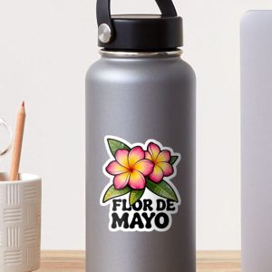 sticker pegatina plumeria frangipani cartoon retro 80s